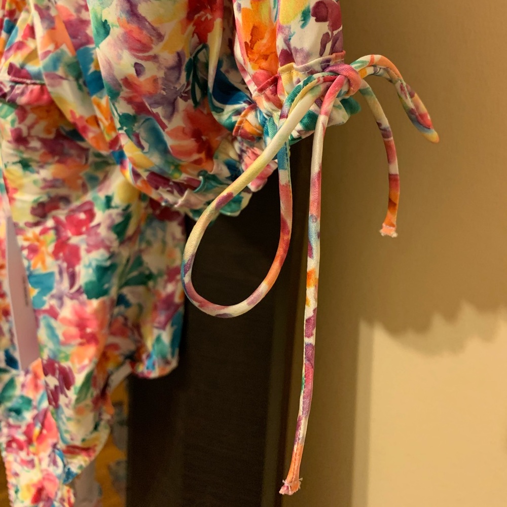 For Love and Lemons Floral Watercolor Bodysuit NWT - Picture 8 of 14